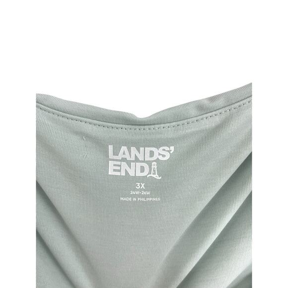 Lands' End Women's Dress Cupro Fit and Flare Sleeveless 3X Light Teal Green - Picture 5 of 10